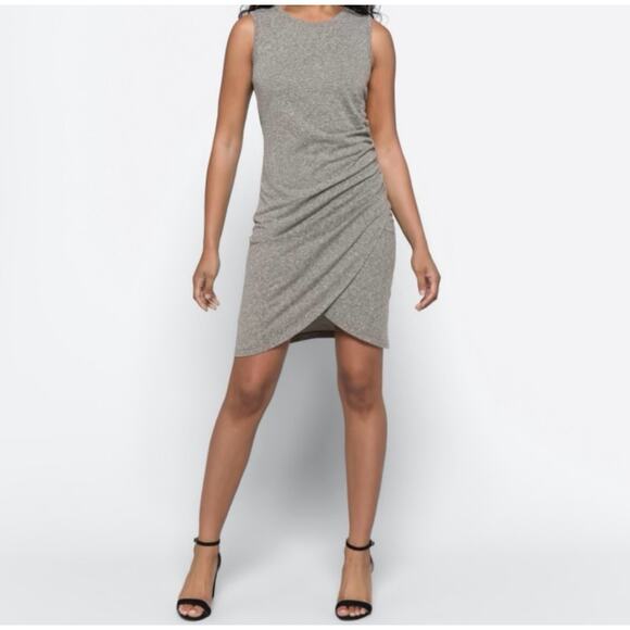 Z SUPPLY Dress Medium Gray Ribbed Bodycon Selah Eco Knit Rib Mini Casual NWT - Picture 6 of 12